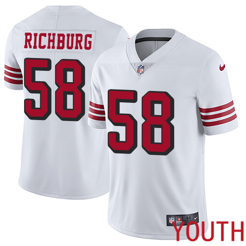 San Francisco 49ers Limited White Youth Weston Richburg NFL Jersey #58 Rush Vapor Untouchable->youth nfl jersey->Youth Jersey